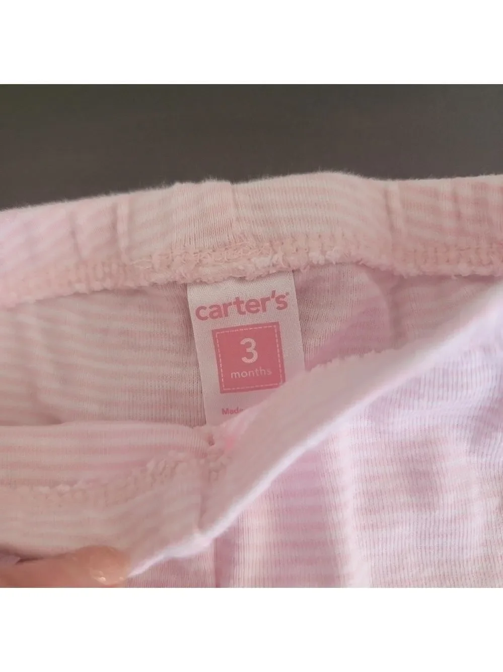 Carter's Infant Girl 4 Piece Bundle Pink White Jacket Onesie Pants Cap Size 3mo